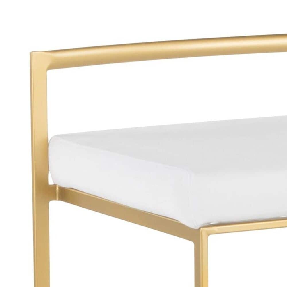 Lumisource Fuji Stackable Barstool with White Velvet Cushion in Gold &#40;Set of 2&#41;, , large