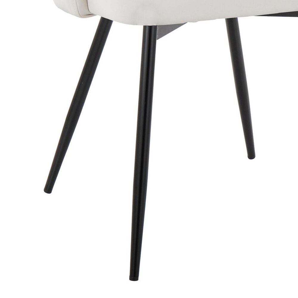 Lumisource York Side Chair with White Upholstered in Black &#40;Set of 2&#41;, , large