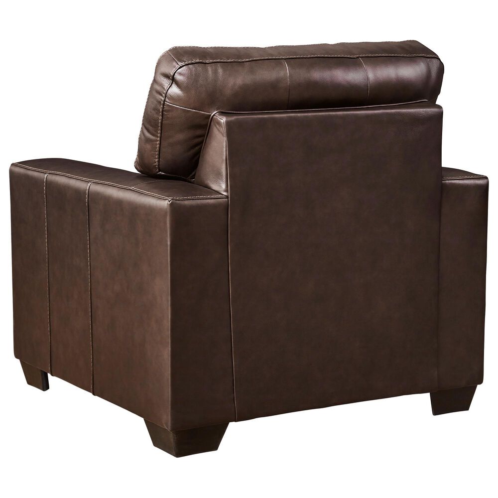 Ashley Santorine Stationary Chair and Ottoman Set in Dark Brown, , large