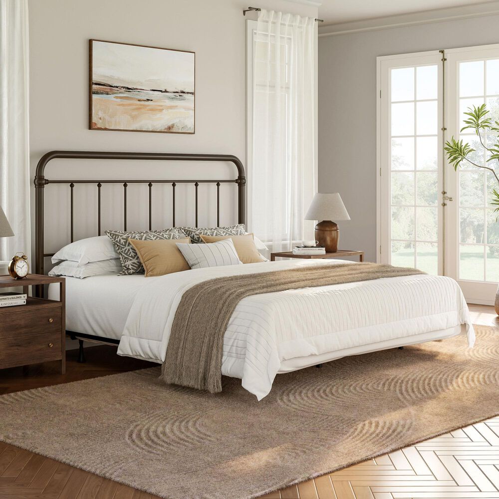 Richlands Furniture Kirkland King Slat Metal Bed in Dark Bronze, , large