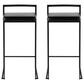 Lumisource Fuji Stackable Barstool with Black Faux Leather Cushion in Black (Set of 2), , large