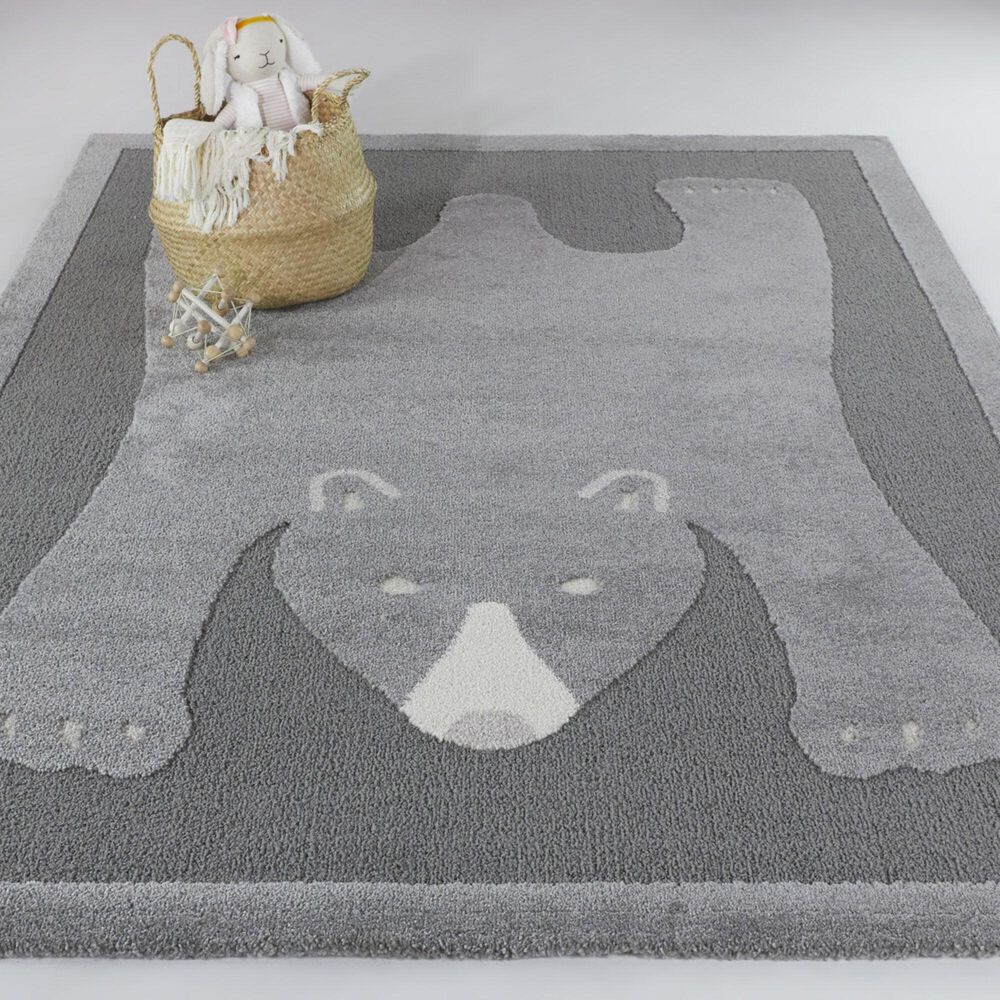 Balta Rugs Barry Bear 4&#39;4&quot; x 6&#39; Grey Kids Area Rug, , large