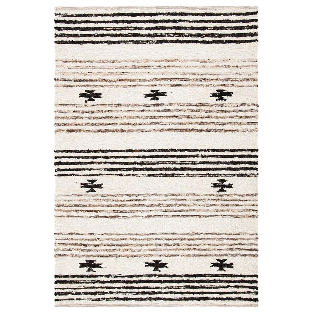 Safavieh Natura NAT325Z 4" x 6" Black and Ivory Area Rug, , large