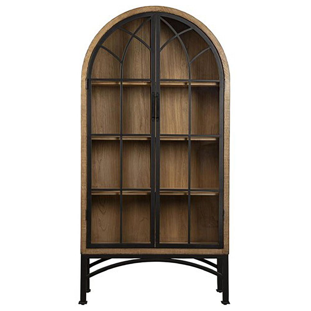 Nest Home Collections Victoria China Cabinet in Antique Natural and Black, , large