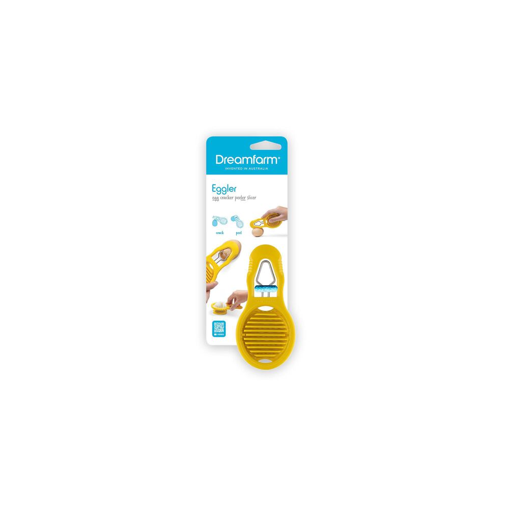 Dreamfarm Eggler Egg Cracker Peeler Slicer in Yellow and Stainless Steel, , large