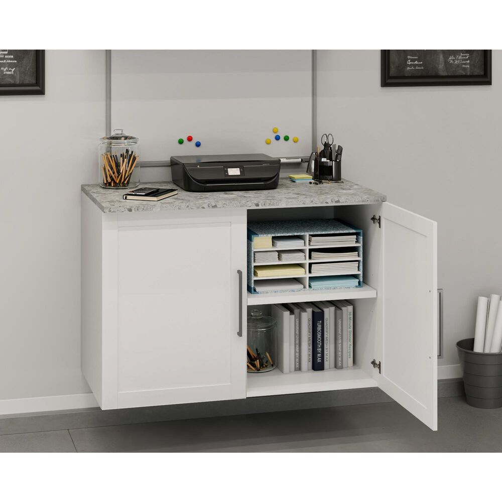 Sauder Bundled Cabinet with Faux Stone Top &amp; Doors, , large