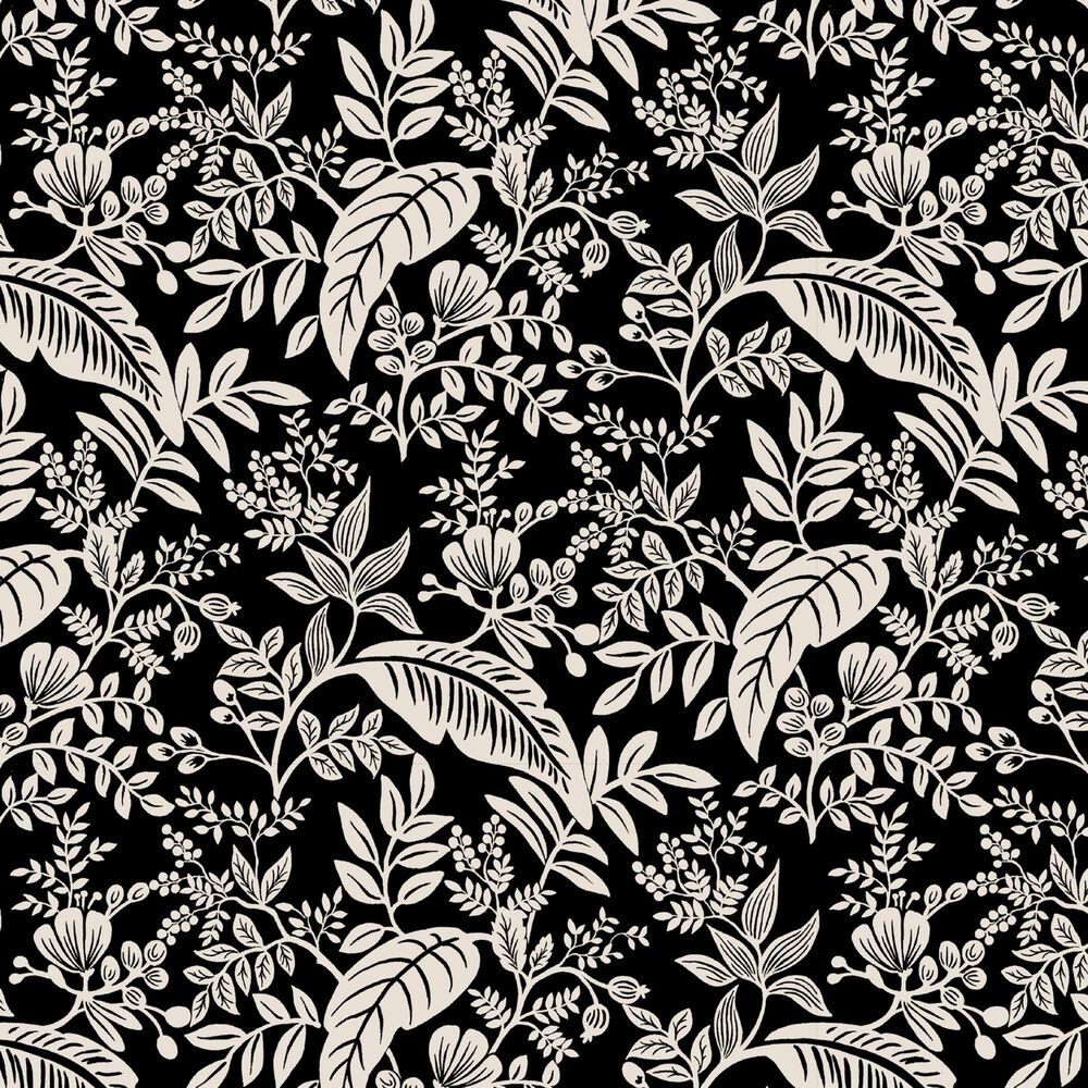 Rifle Paper Co Crafted by Cloth and Company Billie Ottoman in Canopy Black/Cream, , large