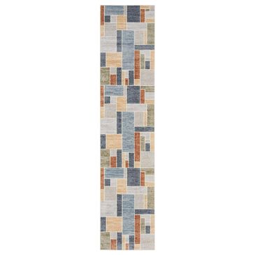 Nourison Astra Machine Washable Geometric 2"2" x 10" Multicolor Runner, , large