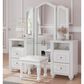 Ashley Kozlani 3-Piece Vanity Cabinet Set with Mirror and Stool in Matte White, , large