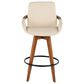 Lumisource Cosmo Swivel Counter Stool with Cream Cushion in Walnut and Black, , large