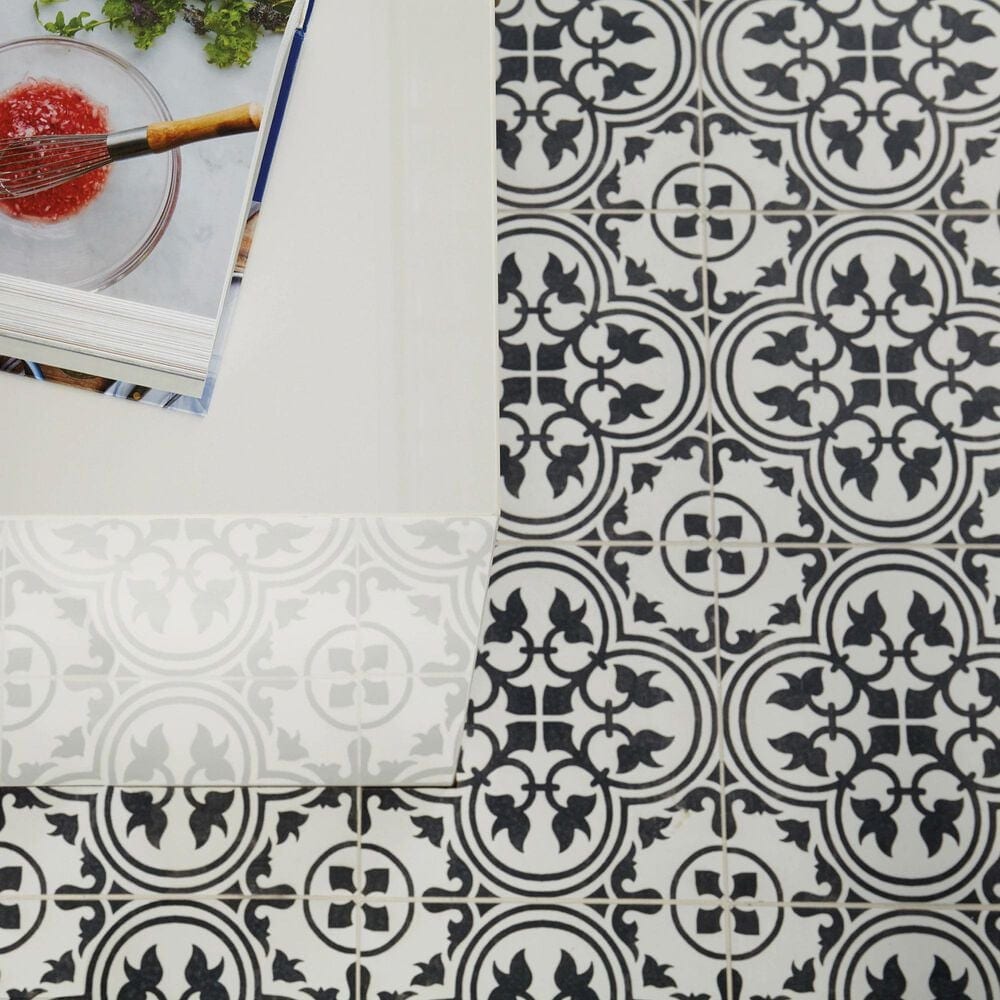 Dal-Tile Memoir Petal Black 12&quot; x 12&quot; Ceramic Tile, , large