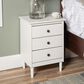Walker Edison 3 Drawer Nightstand in White, , large