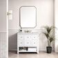 James Martin Vanities Breckenridge 36" Single Bathroom Vanity in Bright White with 3 cm Ethereal Noctis Quartz Top and Rectangular Sink, , large