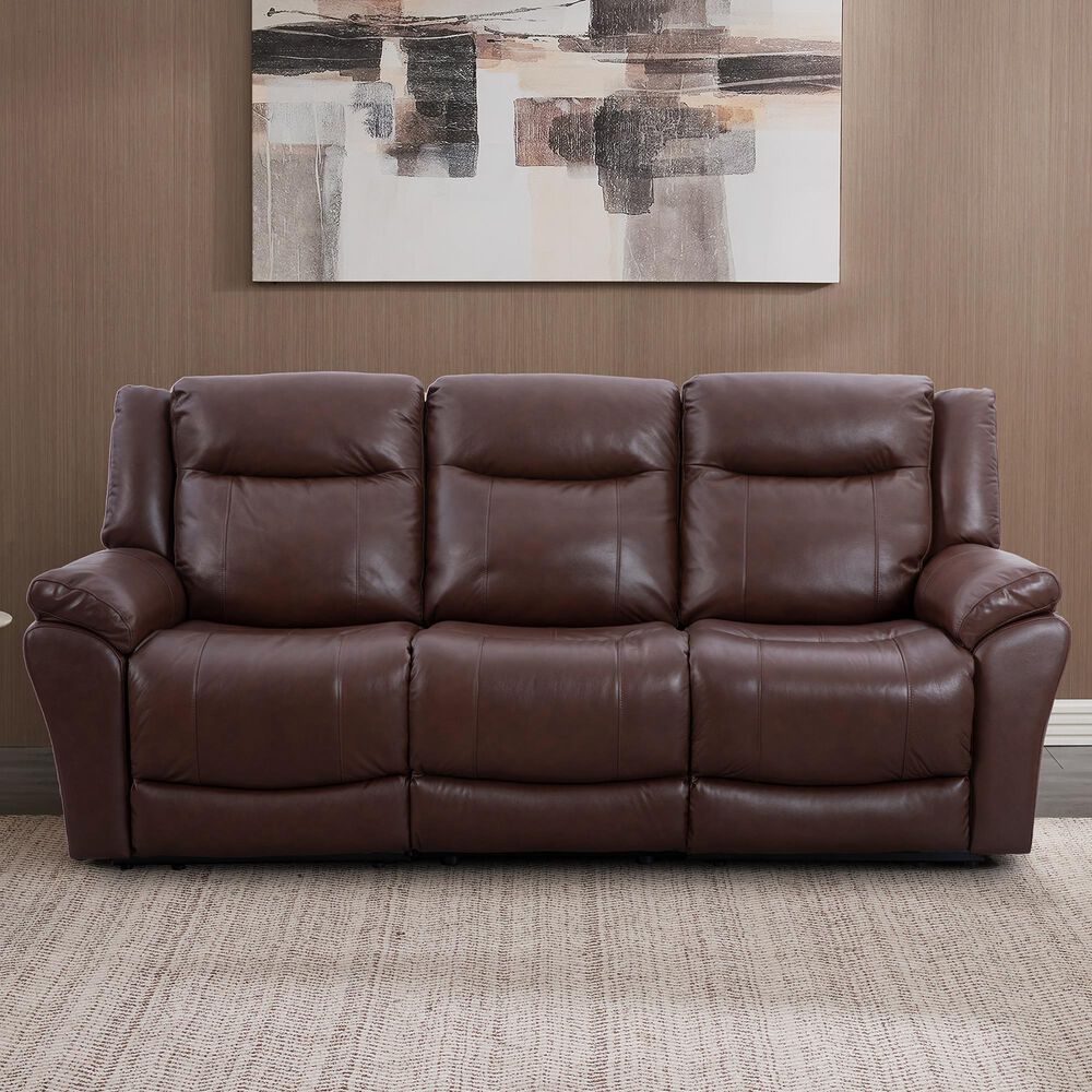 Oxford Furniture Dual Manual Reclining Sofa in Madrid Pecan, , large