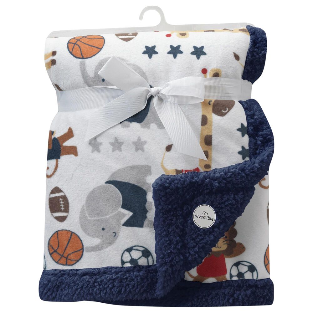 Lambs and Ivy Animal Sports Baby Blanket, , large