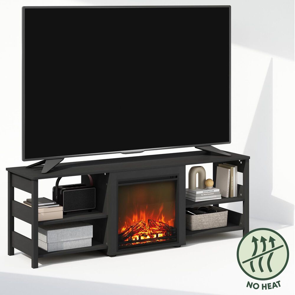 HOMLUX 63" TV Stand with No Heat Electric Fireplace in Americano, , large
