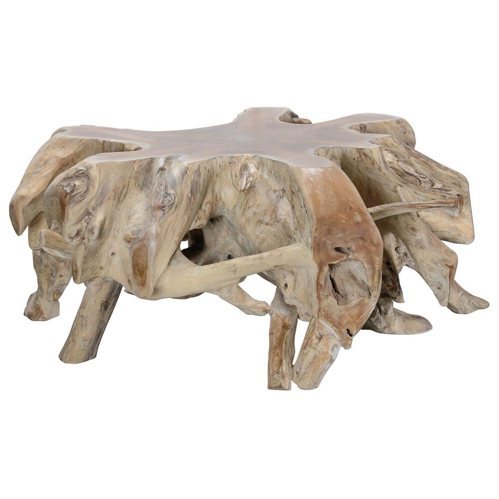 Classic Home Cypress Root Coffee Table in Teak NFM