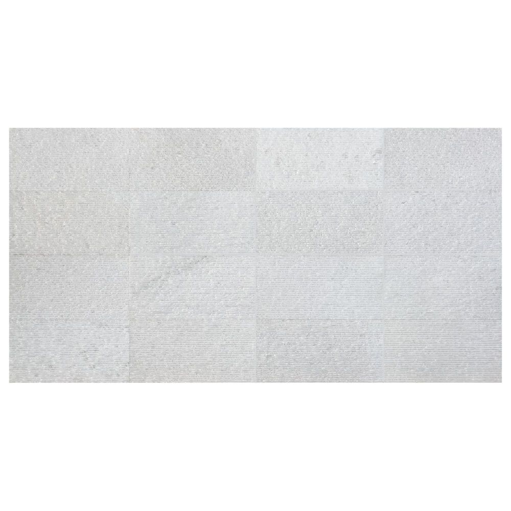 Soho Studio Carvina Carved Cube Bianco Ice White 12" x 24" Marble Tile, , large