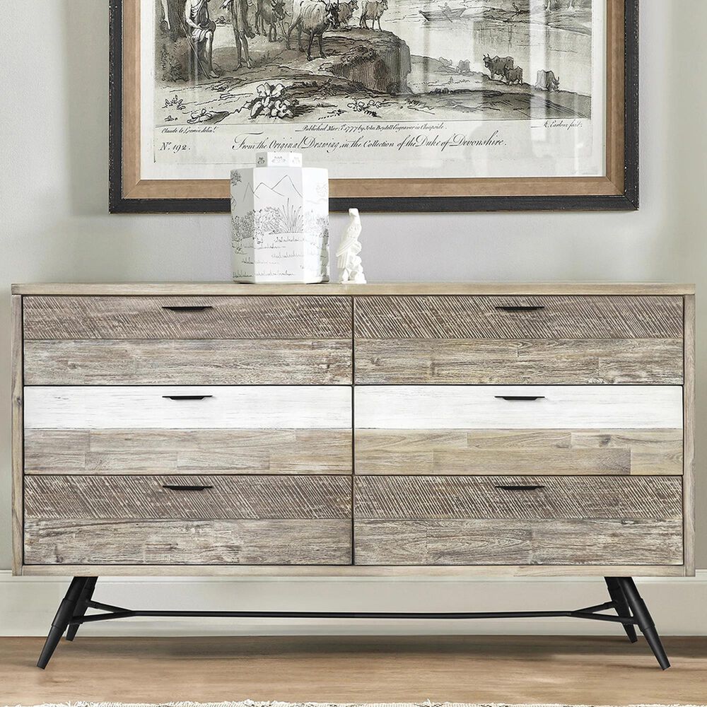 Blue River Bridges 6 Drawer Dresser in Natural and Gray, , large