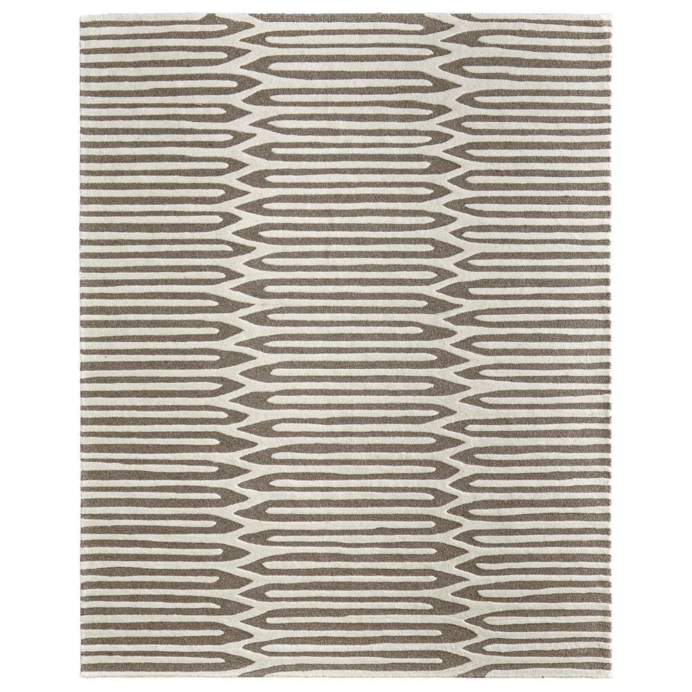 Feizy Kimball Taupe and Ivory 5" x 8" Area Rug, , large