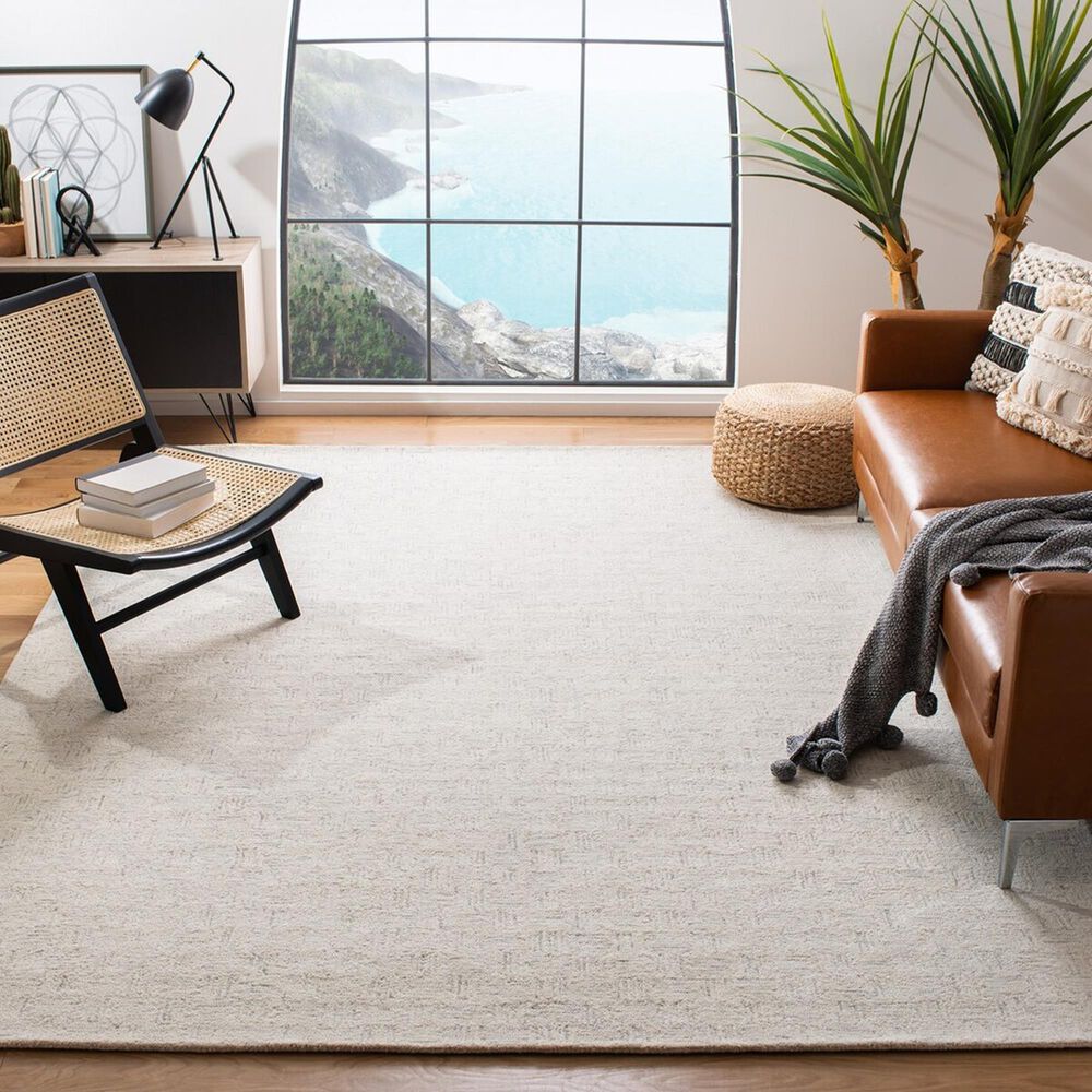 Safavieh Micro-Loop 11&#39; x 15&#39; Light Grey and Ivory Area Rug, , large