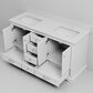 Lexora Home Dukes 60" Double Bathroom Vanity in White with 2 cm White Cultured Marble Top and Rectangular Sinks, , large