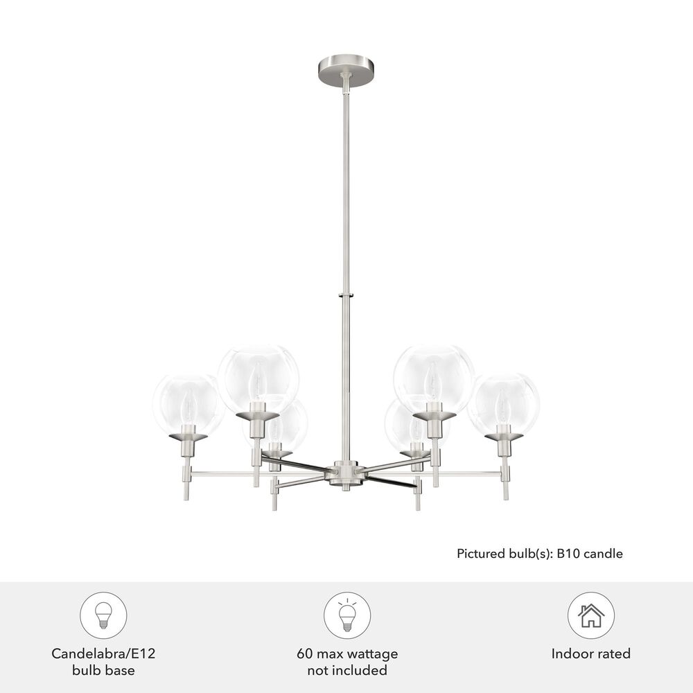 Hunter Xidane 6-Light Chandelier in Brushed Nickel, , large
