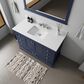 Lexora Home Dukes 48" Single Bathroom Vanity in Navy Blue with 2 cm White Cultured Marble Top and Rectangular Sink, , large