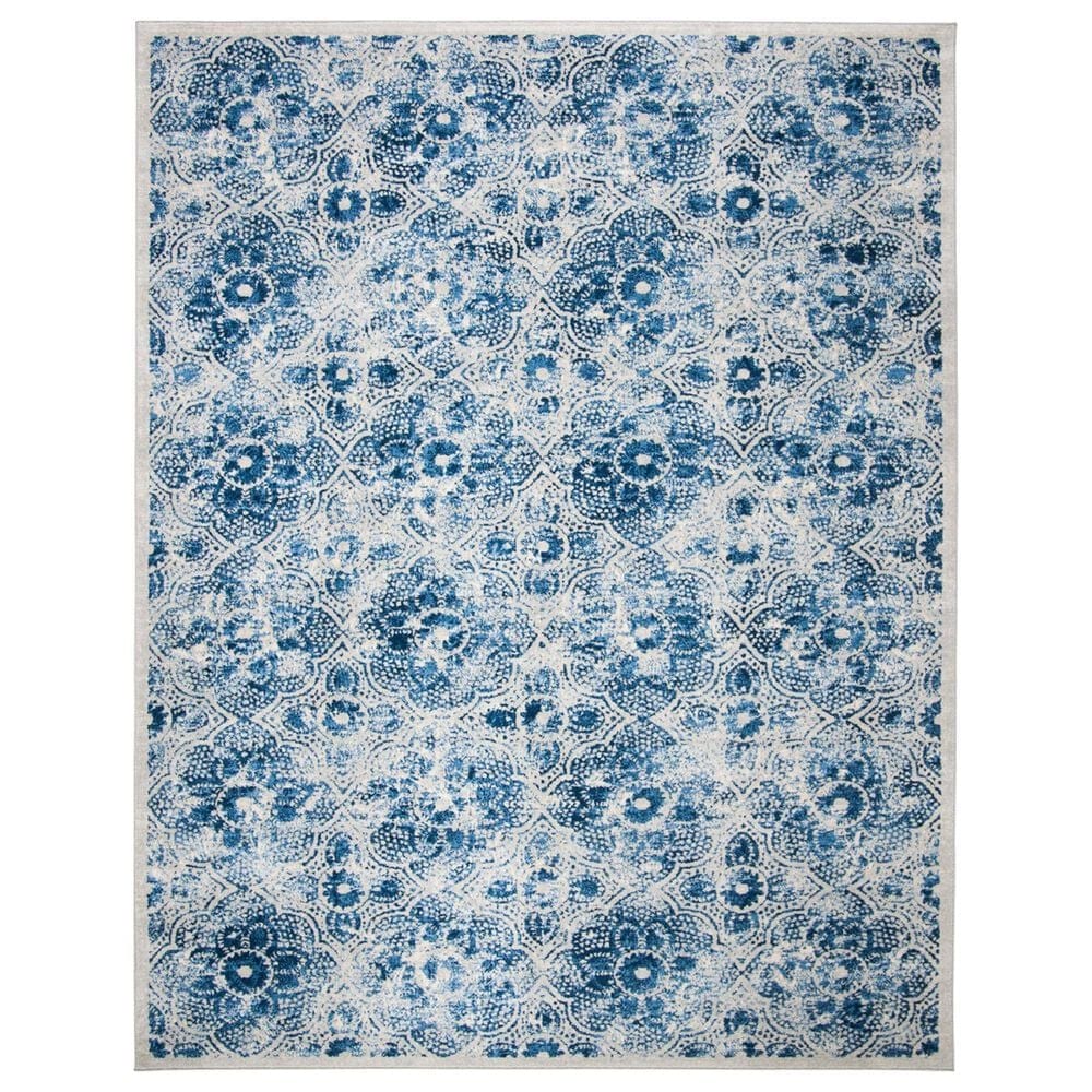 Safavieh Martha Stewart Floral 9" x 12" Cream and Blue Area Rug, , large