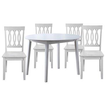 Steve Silver Naples 5-Piece Round Dining Set in Antiqued White and Ivory, , large