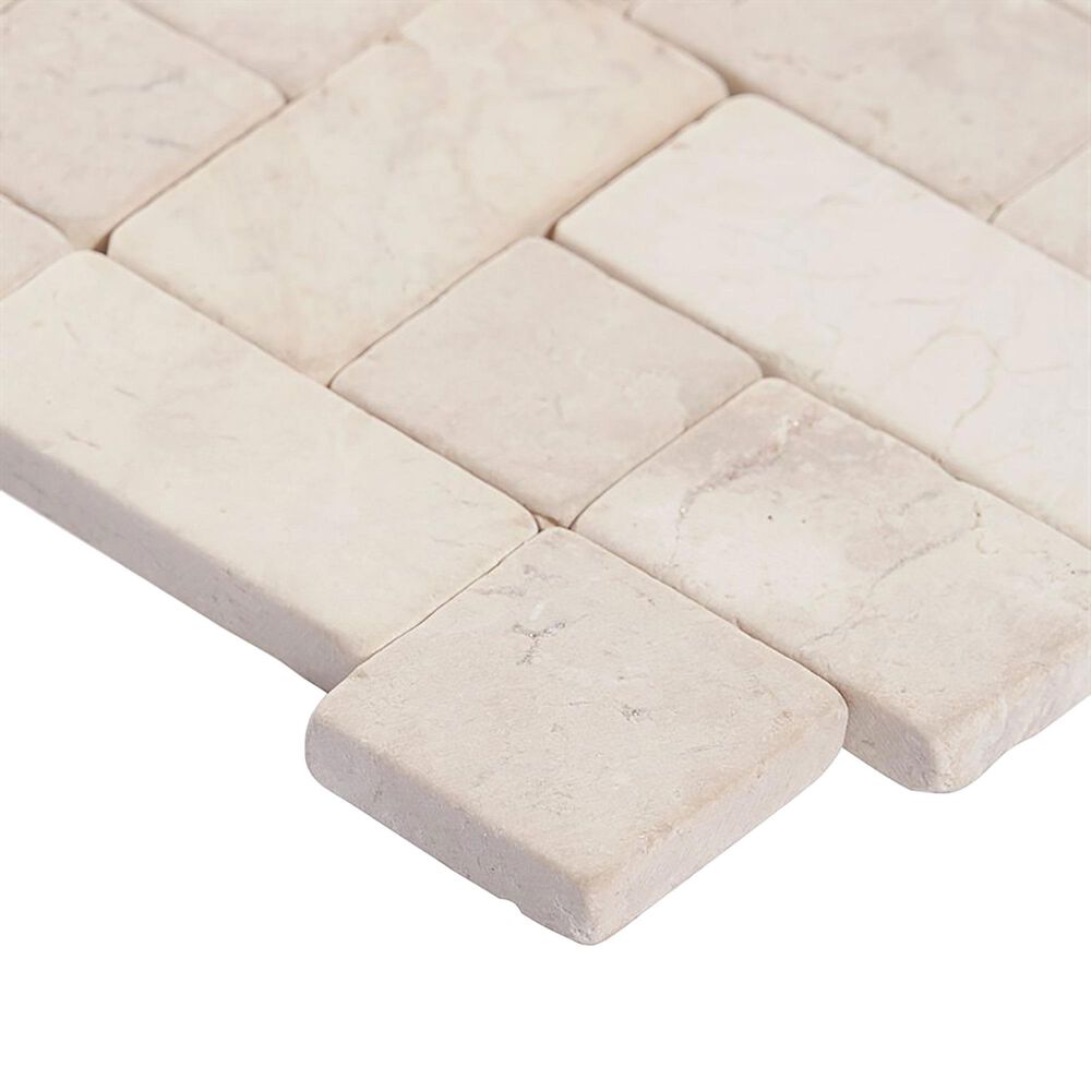 Soho Studio Pebblestone Lovina White 12&quot; x 12&quot; Natural Stone Mosaic Sheet, , large