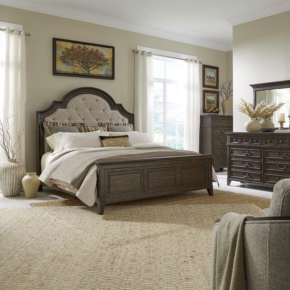 Belle Furnishings Paradise Valley Landscape Mirror in Saddle Brown, , large