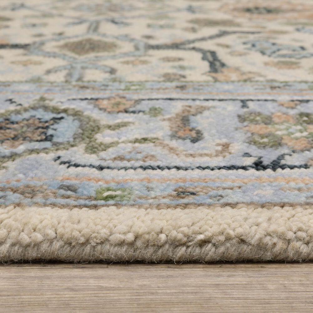 Oriental Weavers Majorca Ivory and Blue 6&#39; x 9&#39; Area Rug, , large
