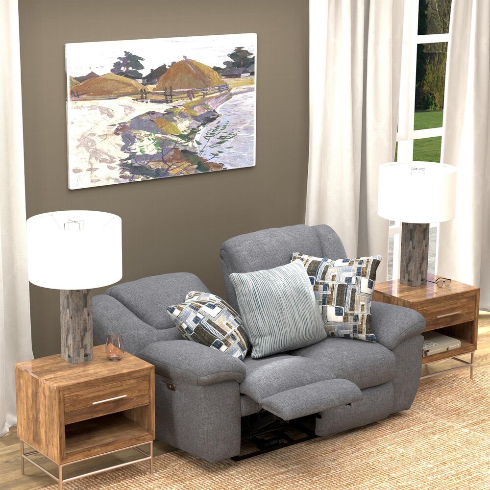Catnapper Trifecta Power Reclining Rocking Loveseat in Smoke, , large
