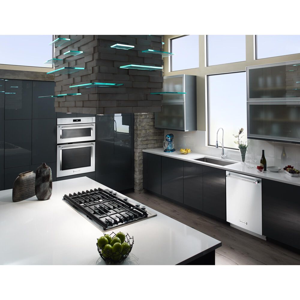 KitchenAid 2-Piece Kitchen Package with 30&quot; Built-In Combination Microwave Wall Oven and 36&quot; Gas Cooktop in Stainless Steel, , large