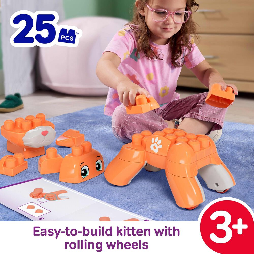 Mega Bloks Rolling Kitten Building Set with Rolling Wheels for Kids, , large