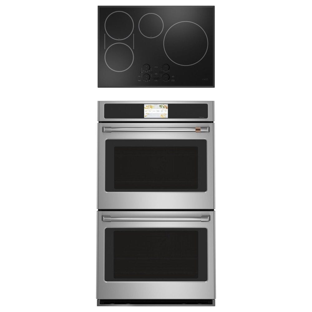 Cafe 2-Piece Kitchen Package with Stainless Steel 30" Smart Built-In Convection Double Wall Oven and Black 30" Touch Control Induction Cooktop, , large