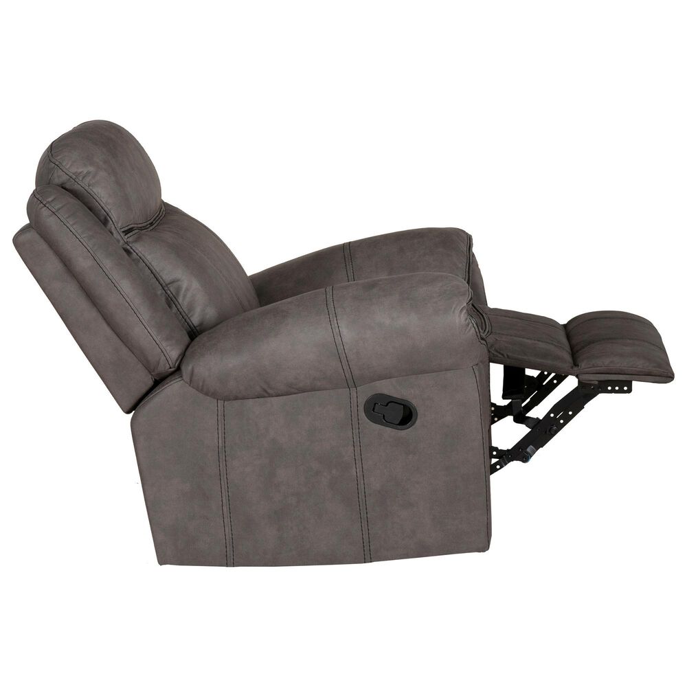 Linon Home Decor Gideon Manual Recliner in Stone Grey, , large