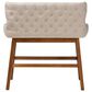 Baxton Studio Gradisca Bar Bench Banquette with Light Beige Cushion in Dark Walnut, , large