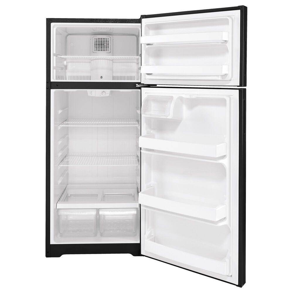 Hotpoint 17.5 Cu. Ft. Recessed Handle Top-Freezer Refrigerator in Black, , large