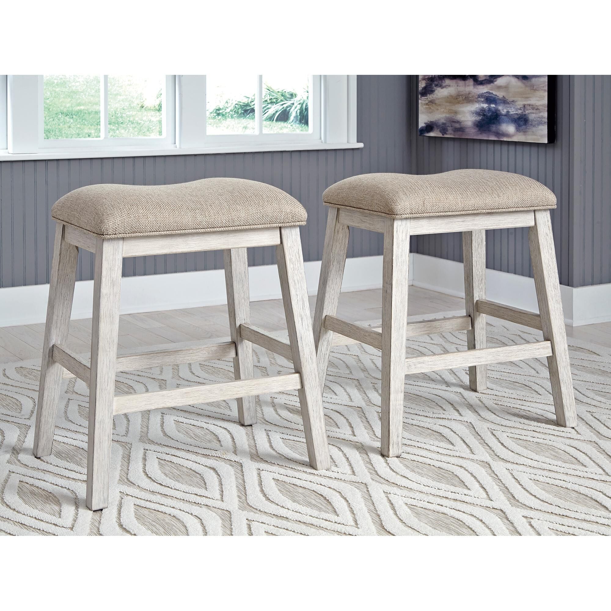 Distressed white counter stools online