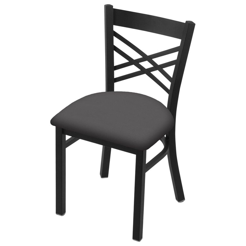Holland Bar Stool 620 Catalina 18" Chair with Black Wrinkle and Canter Storm Seat, , large
