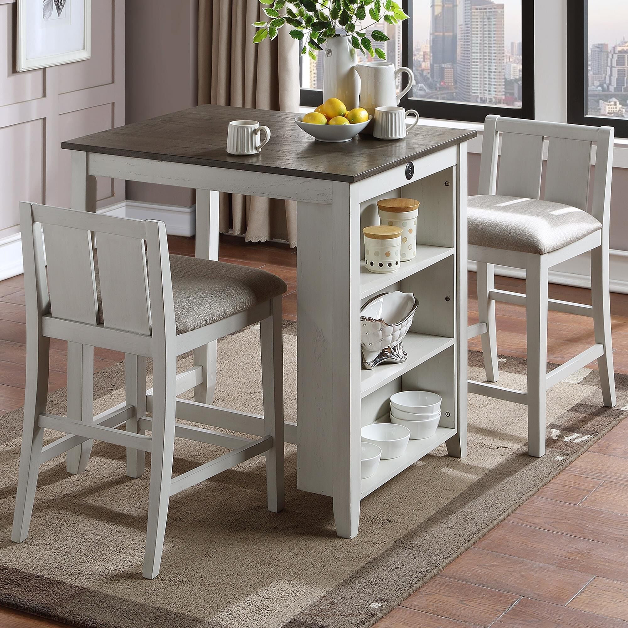New Heritage Design Heston 3 Piece Counter Height Dining Set in