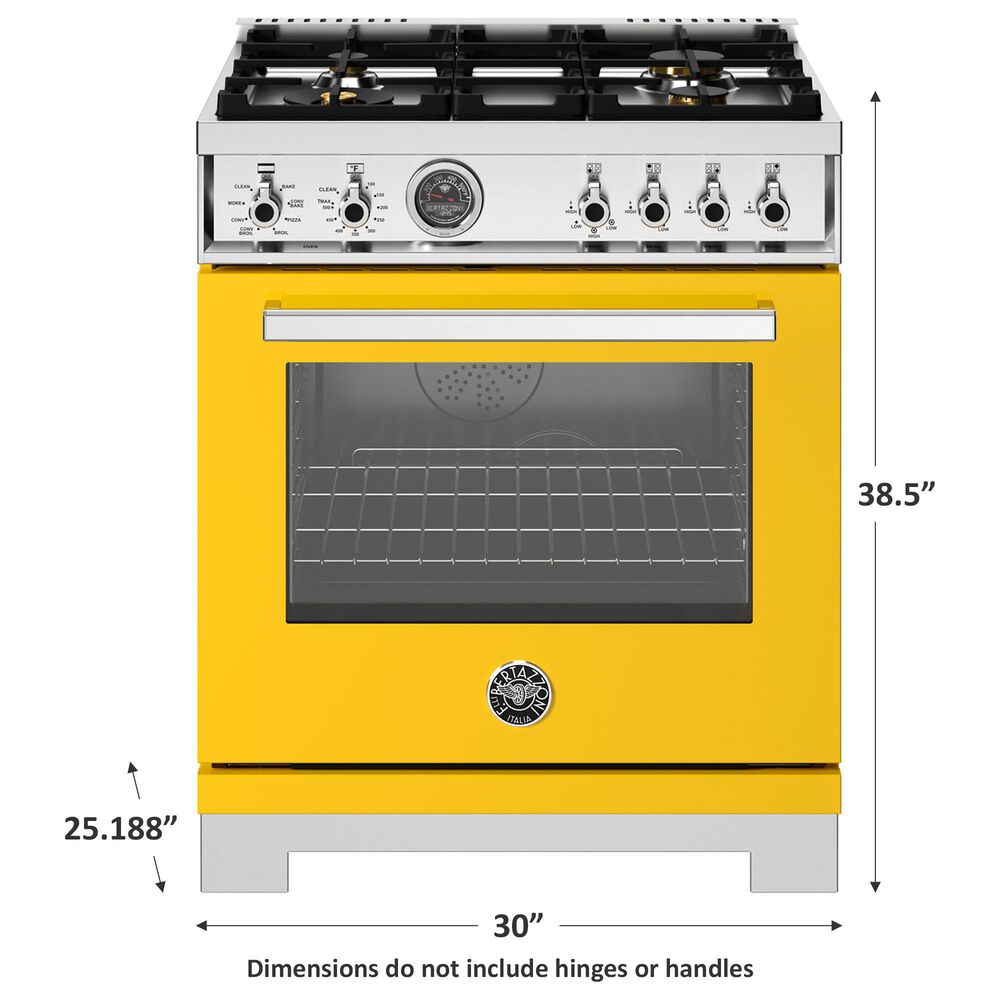 Bertazzoni Professional 4.6 Cu.Ft. Dual Fuel Range in Giallo Glossy, , large