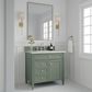 James Martin Vanities Brittany 36" Single Bathroom Vanity in Smokey Celadon with 3 cm Victorian Silver Quartz Top and Rectangular Sink, , large