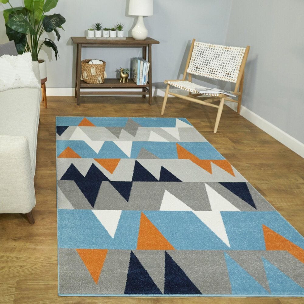 Balta Rugs Modern Geometric 3&#39;11&quot; x 5&#39;7&quot; Blue Area Rug, , large