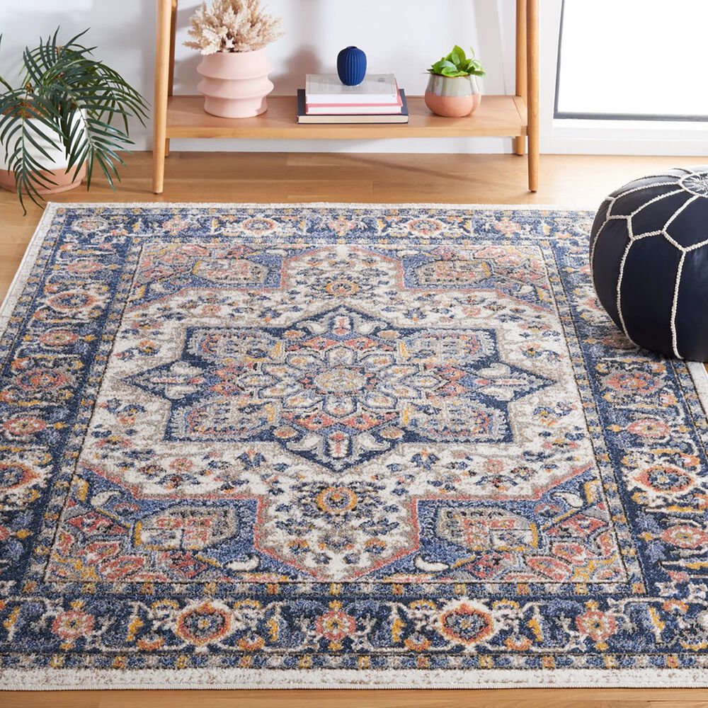 Safavieh Astoria 4&#39; x 6&#39; Blue and Rust Area Rug, , large