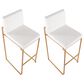 LumiSource Fuji 30" Bar Stool with White Upholstery in Gold (Set of 2), , large