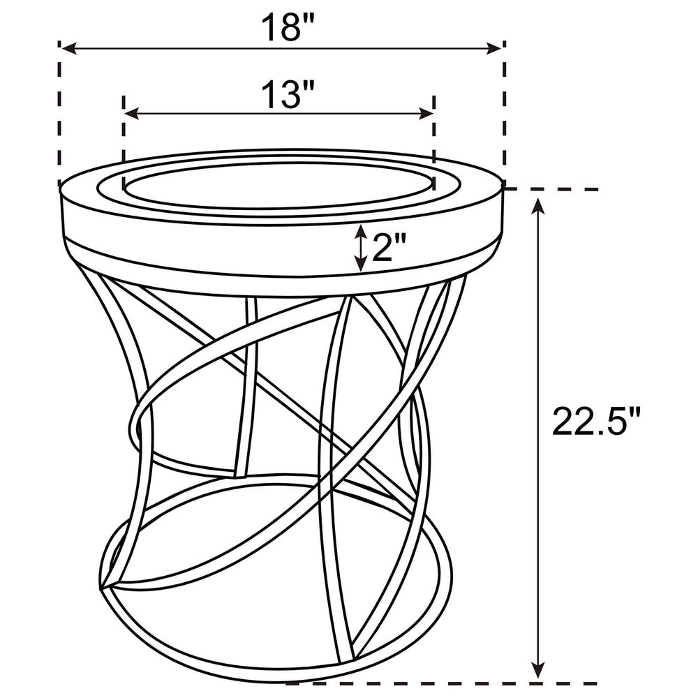 Pacific Landing Elise Round End Table in Silver and Gold, , large