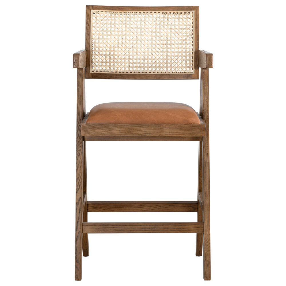 Armen Living Harley 26" Counter Height Stool in Nutmeg Brown, , large